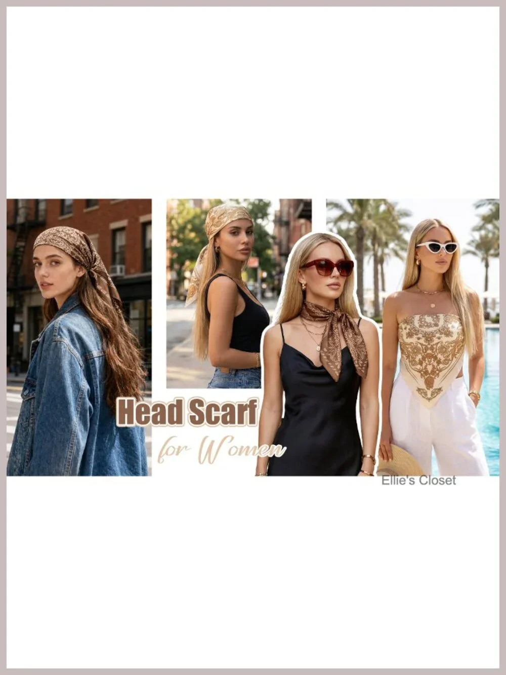 Satin Finish Square Silk Scarf Head Wrap for Women